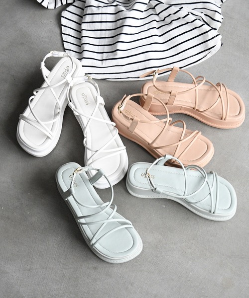 sango（sango）の「厚底ナローストラップサンダル（サンダル・レディース・ホワイト/グリーン/イエロー/グレー/ベージュ/ブラック・M/L/LL/3L/SS/S）」の14枚目の写真