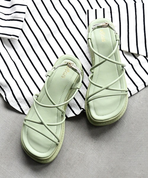 sango（sango）の「厚底ナローストラップサンダル（サンダル・レディース・ホワイト/グリーン/イエロー/グレー/ベージュ/ブラック・M/L/LL/3L/SS/S）」の18枚目の写真
