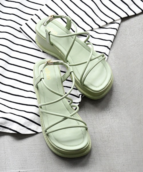 sango（sango）の「厚底ナローストラップサンダル（サンダル・レディース・ホワイト/グリーン/イエロー/グレー/ベージュ/ブラック・M/L/LL/3L/SS/S）」の10枚目の写真