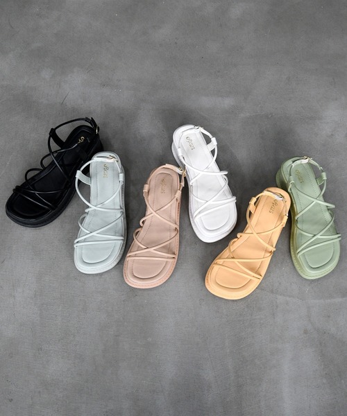 sango（sango）の「厚底ナローストラップサンダル（サンダル・レディース・ホワイト/グリーン/イエロー/グレー/ベージュ/ブラック・M/L/LL/3L/SS/S）」の19枚目の写真