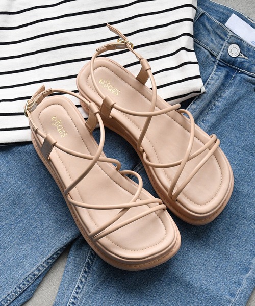 sango（sango）の「厚底ナローストラップサンダル（サンダル・レディース・ホワイト/グリーン/イエロー/グレー/ベージュ/ブラック・M/L/LL/3L/SS/S）」の15枚目の写真