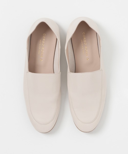 CORSO ROMA，9（コルソローマ）の「レザーソフトローファー（ローファー・レディース・ブラック/オフホワイト・38/37）」の12枚目の写真