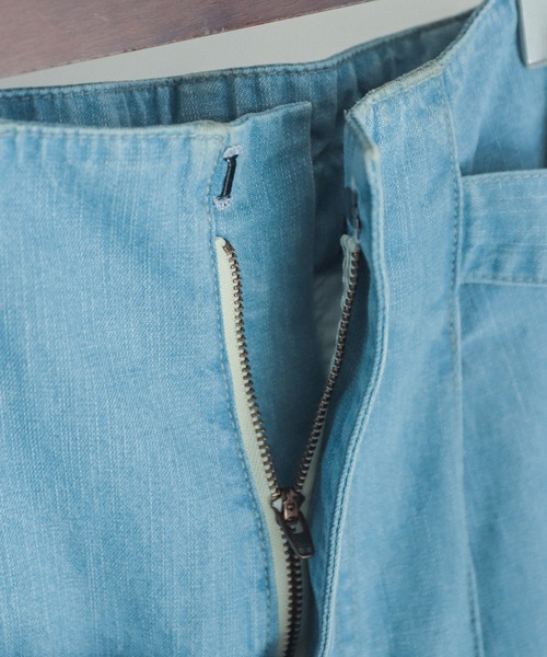 FIL DE FER（フィルデフェール）の「C/Liデニム　ハイウエストパンツ（デニムパンツ・レディース・ネイビー/サックスブルー・SMALL/MEDIUM）」の14枚目の写真
