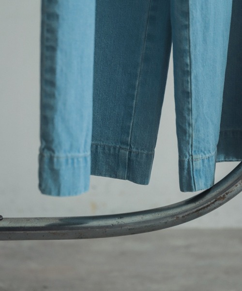 FIL DE FER（フィルデフェール）の「C/Liデニム　ハイウエストパンツ（デニムパンツ・レディース・ネイビー/サックスブルー・SMALL/MEDIUM）」の8枚目の写真