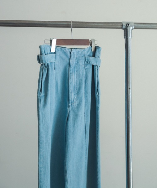 FIL DE FER（フィルデフェール）の「C/Liデニム　ハイウエストパンツ（デニムパンツ・レディース・ネイビー/サックスブルー・SMALL/MEDIUM）」の17枚目の写真