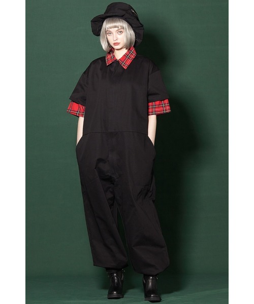 ankoROCK(アンコロック)の「フェイクレイヤーチェックシャツ半袖ツナギ(つなぎ/オールインワン・メンズ・A・ONE SIZE)」の8枚目の写真