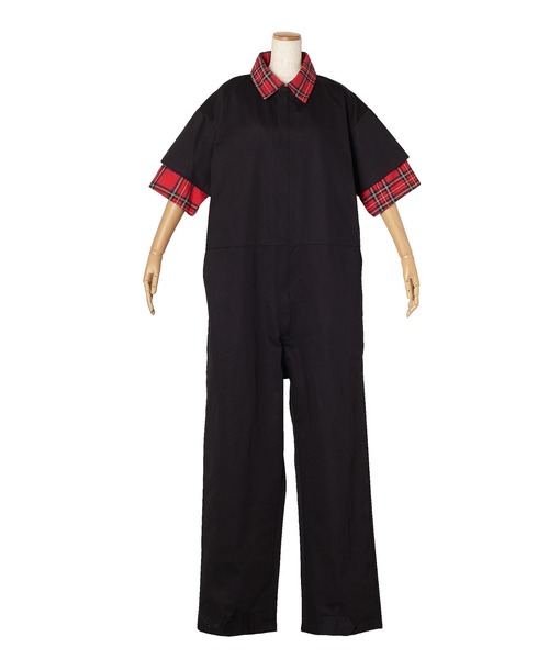 ankoROCK(アンコロック)の「フェイクレイヤーチェックシャツ半袖ツナギ(つなぎ/オールインワン・メンズ・A・ONE SIZE)」の9枚目の写真