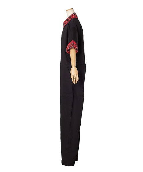 ankoROCK(アンコロック)の「フェイクレイヤーチェックシャツ半袖ツナギ(つなぎ/オールインワン・メンズ・A・ONE SIZE)」の6枚目の写真