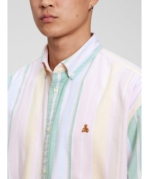 GAP（ギャップ）の「ストライプ オックスフォード スタンダードフィットシャツ（シャツ/ブラウス・メンズ・ピンク/ブルー・M/S/L/XL/XS）」の10枚目の写真
