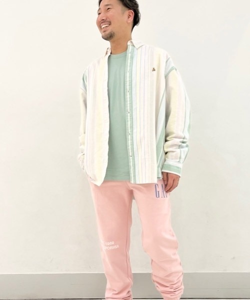 GAP（ギャップ）の「ストライプ オックスフォード スタンダードフィットシャツ（シャツ/ブラウス・メンズ・ピンク/ブルー・M/S/L/XL/XS）」の12枚目の写真