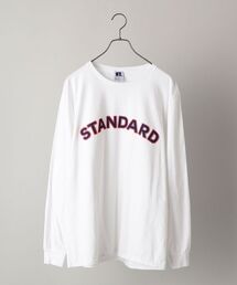 *【SHIPS別注】RUSSELL ATHLETIC: 刺繍ライク カレッジ プリント ロングスリーブ Tシャツ (ロンT)