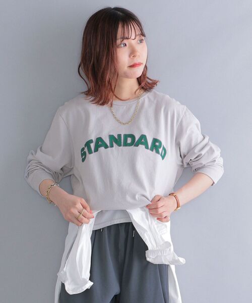 Russell Athletic(ラッセルアスレティック)の「*【SHIPS別注】RUSSELL ATHLETIC: 刺繍ライク カレッジ プリント ロングスリーブ Tシャツ (ロンT)(Tシャツ/カットソー・メンズ・ホワイト/ライトホワイト/グレー/ブルー・SMALL/MEDIUM/LARGE)」の3枚目の写真