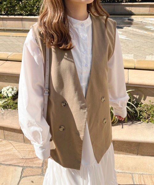 apres jour（アプレジュール）の「ジレベスト【ZOZOTOWN限定アイテム】（ベスト・レディース・ダークブラウン/ベージュ/ブラック・X-LARGE/フリー）」の3枚目の写真