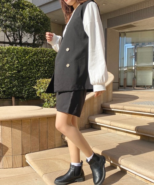 apres jour（アプレジュール）の「ジレベスト【ZOZOTOWN限定アイテム】（ベスト・レディース・ダークブラウン/ベージュ/ブラック・X-LARGE/フリー）」の6枚目の写真