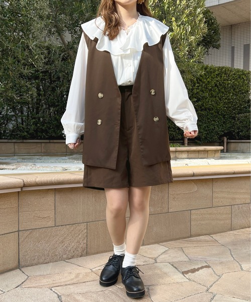 apres jour（アプレジュール）の「ジレベスト【ZOZOTOWN限定アイテム】（ベスト・レディース・ダークブラウン/ベージュ/ブラック・X-LARGE/フリー）」の13枚目の写真