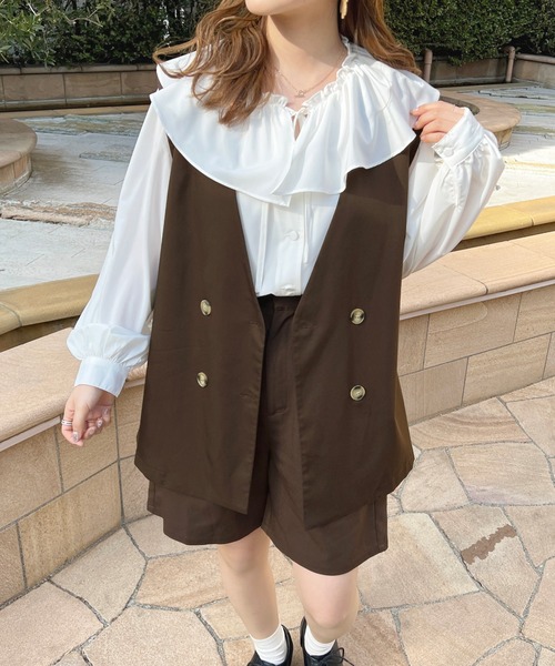 apres jour（アプレジュール）の「ジレベスト【ZOZOTOWN限定アイテム】（ベスト・レディース・ダークブラウン/ベージュ/ブラック・X-LARGE/フリー）」の8枚目の写真