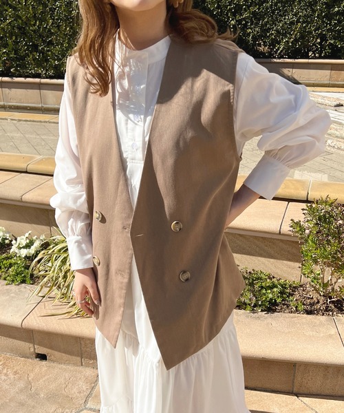 apres jour（アプレジュール）の「ジレベスト【ZOZOTOWN限定アイテム】（ベスト・レディース・ダークブラウン/ベージュ/ブラック・X-LARGE/フリー）」の18枚目の写真