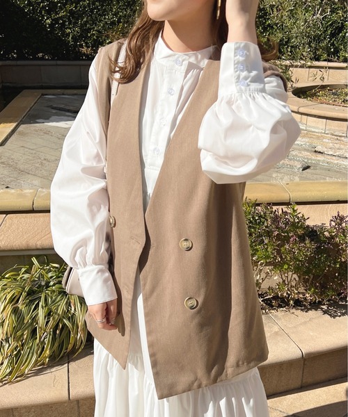 apres jour（アプレジュール）の「ジレベスト【ZOZOTOWN限定アイテム】（ベスト・レディース・ダークブラウン/ベージュ/ブラック・X-LARGE/フリー）」の20枚目の写真