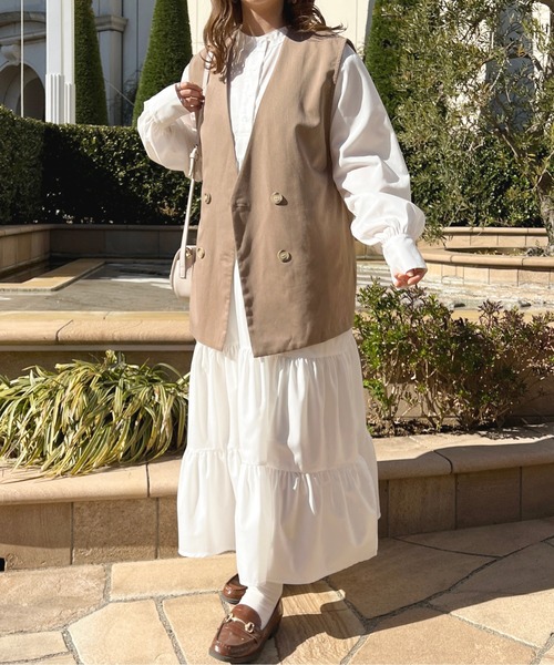 apres jour（アプレジュール）の「ジレベスト【ZOZOTOWN限定アイテム】（ベスト・レディース・ダークブラウン/ベージュ/ブラック・X-LARGE/フリー）」の22枚目の写真