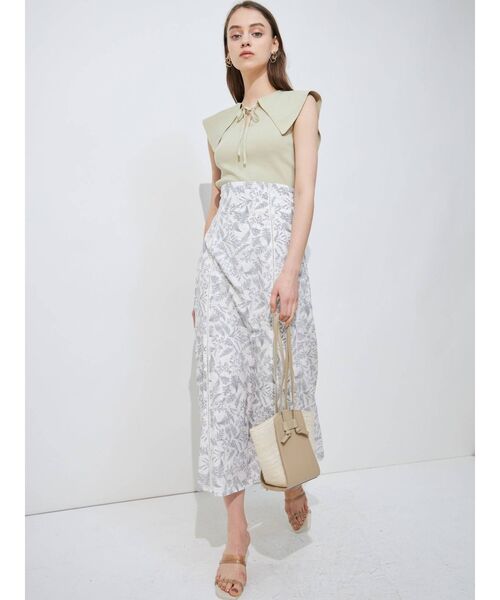 MERCURYDUO（マーキュリーデュオ）の「ボタニカルフラワーセミフレアスカート（スカート・レディース・ピンク/ブルー/アイボリー・SMALL/MEDIUM）」の6枚目の写真