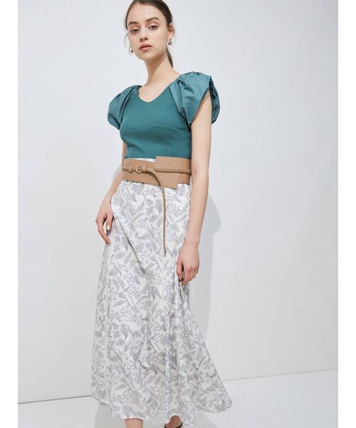 MERCURYDUO（マーキュリーデュオ）の「ボタニカルフラワーセミフレアスカート（スカート・レディース・ピンク/ブルー/アイボリー・SMALL/MEDIUM）」の11枚目の写真