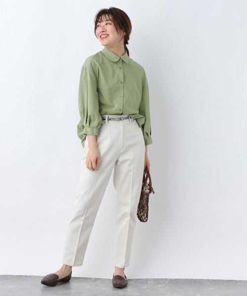 GLOBAL WORK(グローバルワーク)の「ランタンスリーブ7分袖シャツ/MATINEE LINE/267007(シャツ/ブラウス・レディース・ブラック/オフホワイト/ライトグリーン・MEDIUM/LARGE)」の10枚目の写真