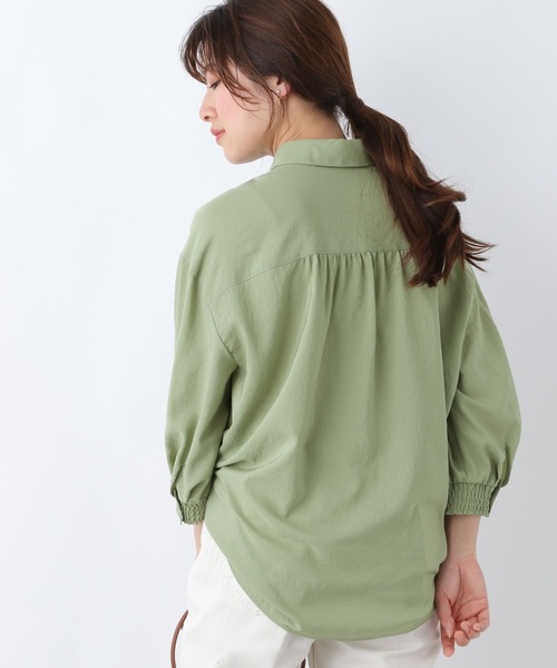GLOBAL WORK(グローバルワーク)の「ランタンスリーブ7分袖シャツ/MATINEE LINE/267007(シャツ/ブラウス・レディース・ブラック/オフホワイト/ライトグリーン・MEDIUM/LARGE)」の12枚目の写真
