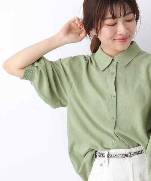 GLOBAL WORK(グローバルワーク)の「ランタンスリーブ7分袖シャツ/MATINEE LINE/267007(シャツ/ブラウス・レディース・ブラック/オフホワイト/ライトグリーン・MEDIUM/LARGE)」の13枚目の写真
