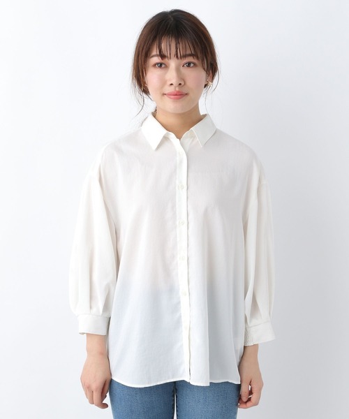 GLOBAL WORK(グローバルワーク)の「ランタンスリーブ7分袖シャツ/MATINEE LINE/267007(シャツ/ブラウス・レディース・ブラック/オフホワイト/ライトグリーン・MEDIUM/LARGE)」の14枚目の写真