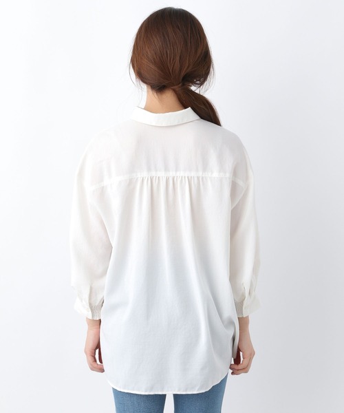 GLOBAL WORK(グローバルワーク)の「ランタンスリーブ7分袖シャツ/MATINEE LINE/267007(シャツ/ブラウス・レディース・ブラック/オフホワイト/ライトグリーン・MEDIUM/LARGE)」の16枚目の写真