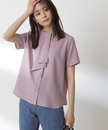 N.（N. Natural Beauty Basic） | ◆ボウタイ風半袖ブラウス(シャツ/ブラウス)