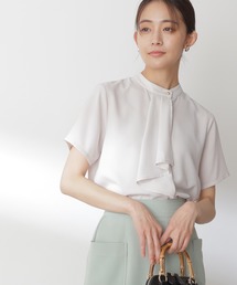 N.（N. Natural Beauty Basic） | ◆ボウタイ風半袖ブラウス(シャツ/ブラウス)