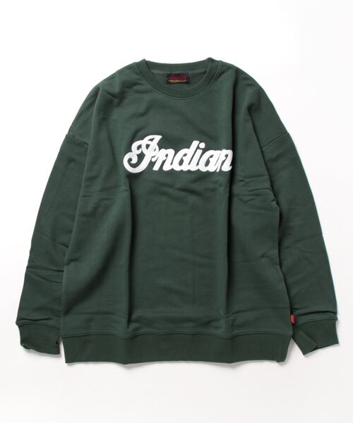INDIAN(インディアン)の「★INDIAN★刺繍+発砲プリント オーバーサイズトレーナー(スウェット・レディース・ブラック/オフホワイト/グレイッシュベージュ/グリーン・LARGE/MEDIUM/X-LARGE)」の4枚目の写真