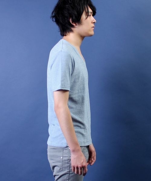 TORNADO MART（トルネードマート）の「Zero by TORNADO MART∴インディゴ調パイルカットソー（Tシャツ/カットソー・メンズ・ブルー系2・M/L）」の5枚目の写真