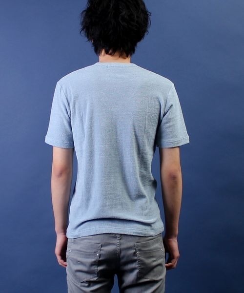 TORNADO MART（トルネードマート）の「Zero by TORNADO MART∴インディゴ調パイルカットソー（Tシャツ/カットソー・メンズ・ブルー系2・M/L）」の4枚目の写真