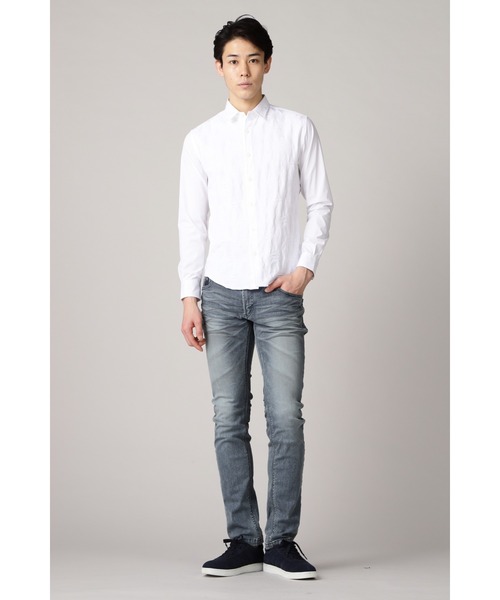 HIGH STREET（ハイストリート）の「HIGH STREET∴リンクスコンビシャツ（シャツ/ブラウス・メンズ・アイボリー/ネイビー・LL/M/L/S）」の3枚目の写真