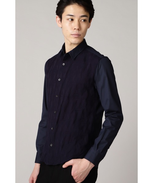 HIGH STREET（ハイストリート）の「HIGH STREET∴リンクスコンビシャツ（シャツ/ブラウス・メンズ・アイボリー/ネイビー・LL/M/L/S）」の6枚目の写真