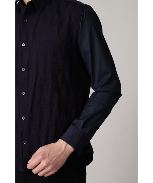 HIGH STREET（ハイストリート）の「HIGH STREET∴リンクスコンビシャツ（シャツ/ブラウス・メンズ・アイボリー/ネイビー・LL/M/L/S）」の9枚目の写真