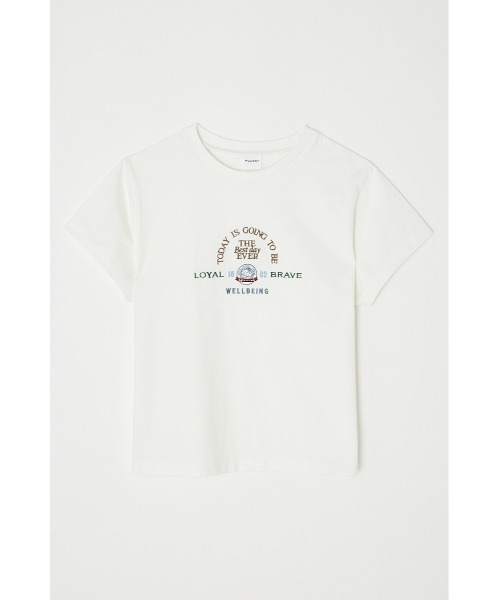 MOUSSY（マウジー）の「BEST DAY EMBROIDERY Tシャツ（Tシャツ/カットソー・レディース・ホワイト/ライトブラック/ライトブルー・FREE）」の2枚目の写真