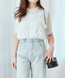 Lamoa | Lamoa/花柄 総レース フリル トップス(シャツ/ブラウス)