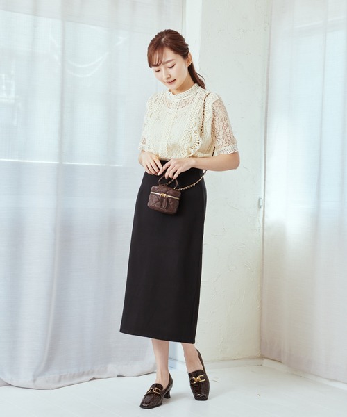 Lamoa(ラモア)の「Lamoa/花柄 総レース フリル トップス(シャツ/ブラウス・レディース・ホワイト/アイボリー/ブラック/ピンク・FREE)」の14枚目の写真