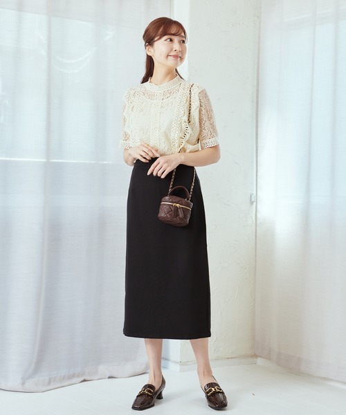 Lamoa(ラモア)の「Lamoa/花柄 総レース フリル トップス(シャツ/ブラウス・レディース・ホワイト/アイボリー/ブラック/ピンク・FREE)」の15枚目の写真