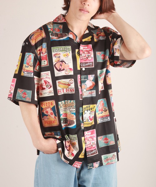 WESTSEA（ウエストシー）の「総柄 ルーズサイズ オープンカラーシャツ アロハシャツ（シャツ/ブラウス・メンズ・ホワイト/ブラック系その他2/パープル/ブラック/グリーン/ネイビー/ホワイト系その他2/ブラック系その他3/グレー/ホワイト系その他/ブラック系その他/ブラック系その他4/ホワイト系その他3/ブラック系その他6/オフホワイト/ブラック系その他5/ホワイト系その他4/ホワイト系その他5/グリーン系その他/ブラック系その他7/カーキ/イエロー/ホワイト系その他6/マスタード/セージグリーン/ターコイズブルー/ブラック系/チャコール/グレー系その他/ホワイト系その他7・M/L/XL）」の12枚目の写真