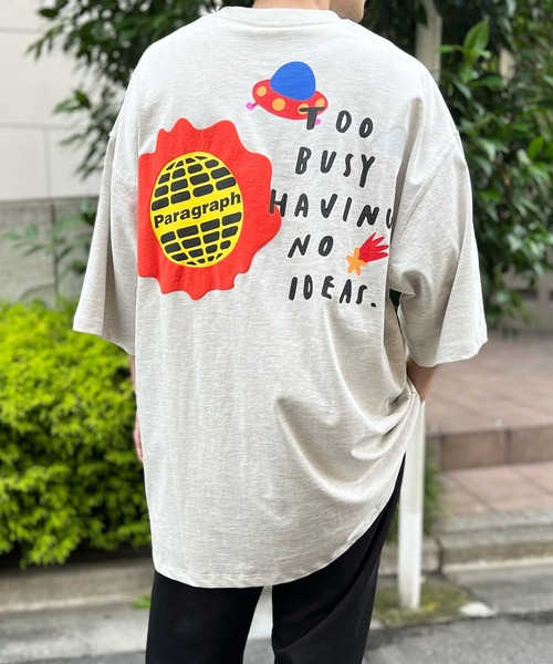 Paragraph(パラグラフ)の「【Paragraph】パラグラフ ユニセックス Happy Logo Tee ハッピーロゴプリントTee No.42(Tシャツ/カットソー・レディース・ホワイト/チャコールグレー/ライトグレー・FREE)」の16枚目の写真