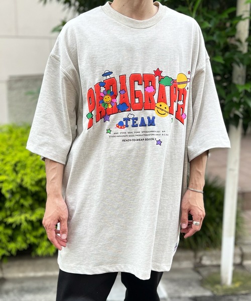 Paragraph(パラグラフ)の「【Paragraph】パラグラフ ユニセックス Happy Logo Tee ハッピーロゴプリントTee No.42(Tシャツ/カットソー・レディース・ホワイト/チャコールグレー/ライトグレー・FREE)」の13枚目の写真