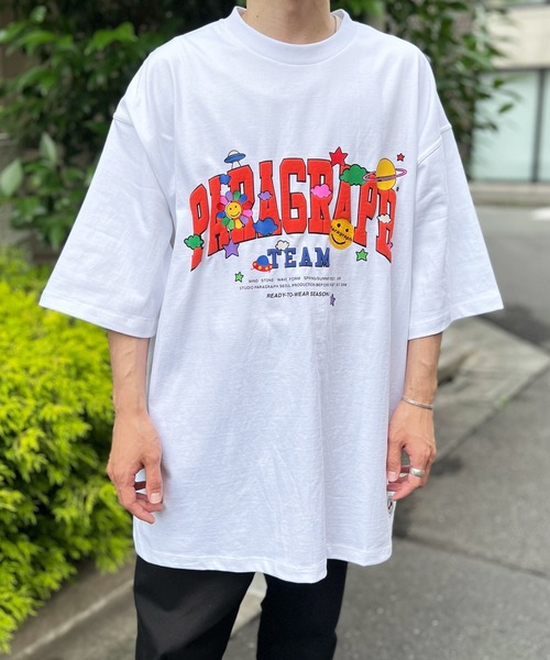 Paragraph(パラグラフ)の「【Paragraph】パラグラフ ユニセックス Happy Logo Tee ハッピーロゴプリントTee No.42(Tシャツ/カットソー・レディース・ホワイト/チャコールグレー/ライトグレー・FREE)」の8枚目の写真