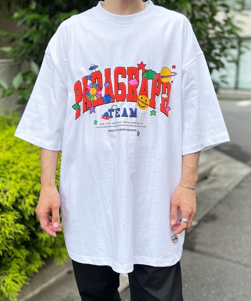 Paragraph(パラグラフ)の「【Paragraph】パラグラフ ユニセックス Happy Logo Tee ハッピーロゴプリントTee No.42(Tシャツ/カットソー・レディース・ホワイト/チャコールグレー/ライトグレー・FREE)」の7枚目の写真