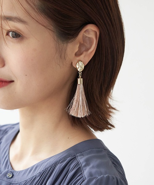 ROPE' PICNIC(ロペピクニック)の「カラーミックスタッセルイヤリング(イヤリング・レディース・キナリ/ブラウン系その他2・FREE)」の5枚目の写真