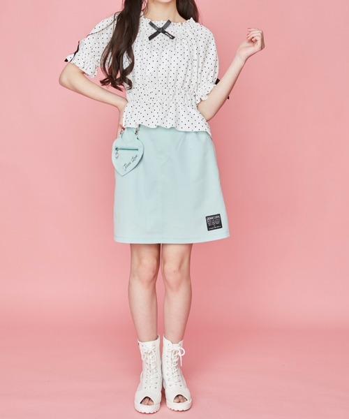 JENNI love(ジェニィラブ)の「ドットリボンギャザーブラウス(シャツ/ブラウス・キッズ・オフホワイト/ブラック・130cm/140cm/150cm/160cm)」の15枚目の写真