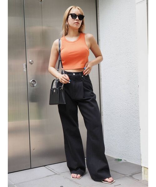 EVRIS（エヴリス）の「アメスリショートタンク（タンクトップ・レディース・ホワイト/ブラック/パープル/オレンジ・FREE）」の21枚目の写真